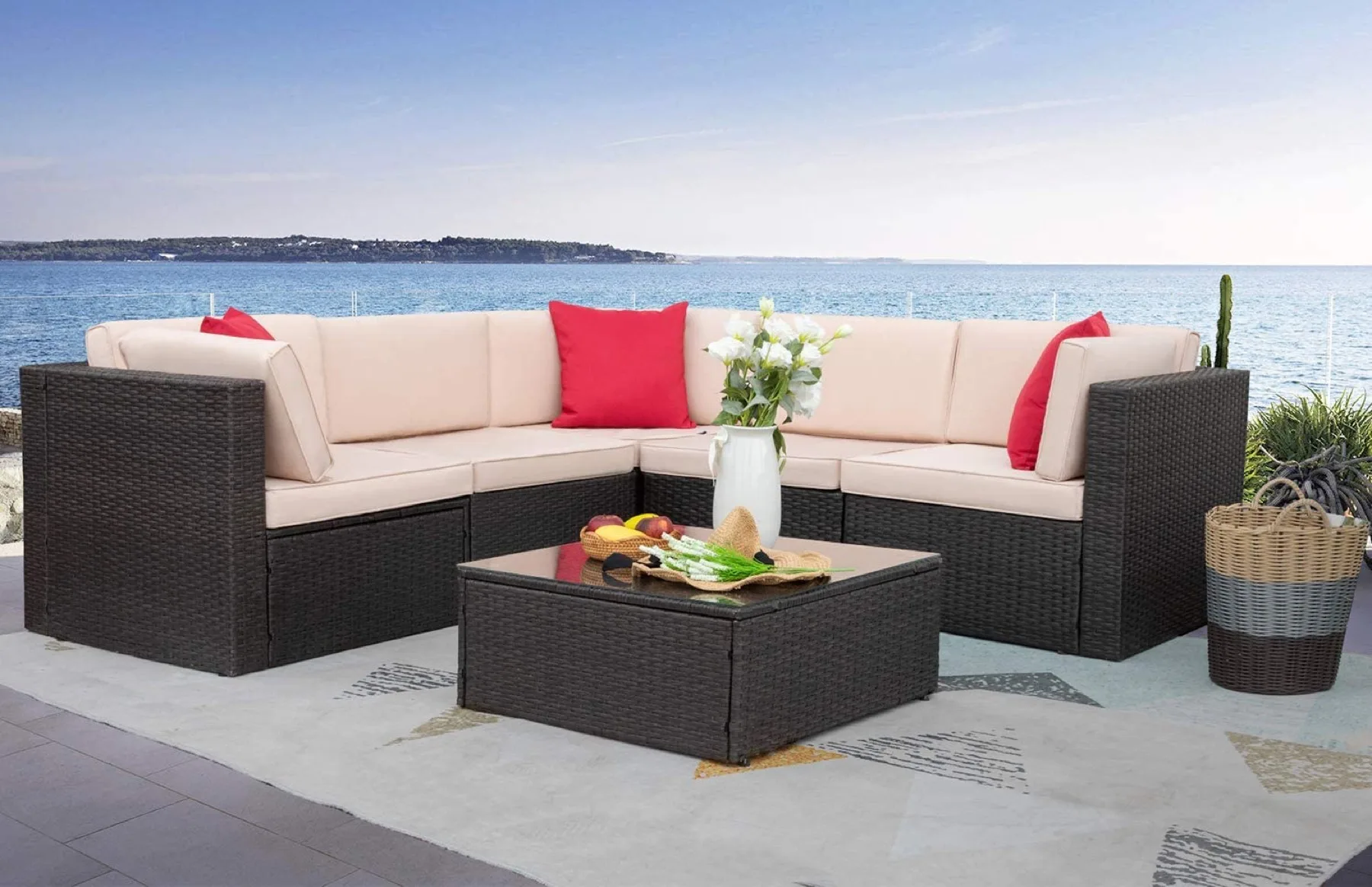 Homall 6 Pieces Outdoor Sectional Sofa