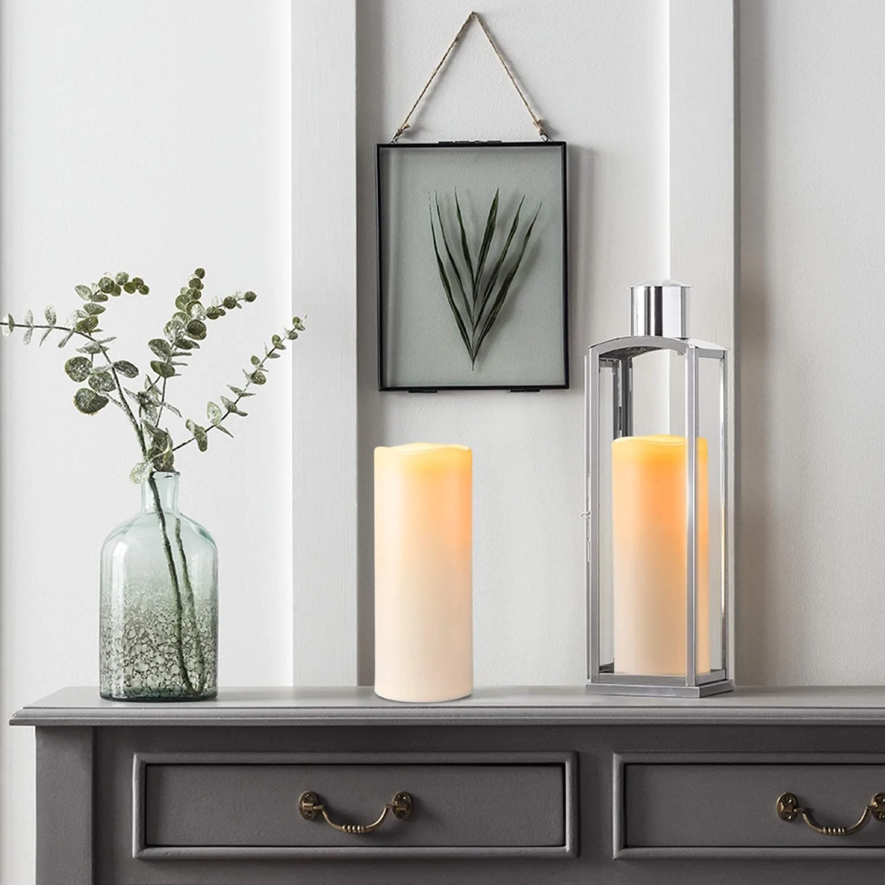 Set of Two 10" x 4" Waterproof Outdoor Flameless Candles